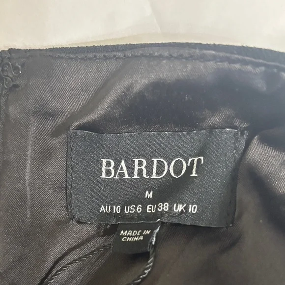 BARDOT Vienna Black Spaghetti Strap Cutout Midi Dress - Picture 9 of 9